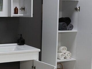 Nil Serisi Ayaklı Banyo Mobilyası (Boy Dolaplı Aynalı Set) - 2