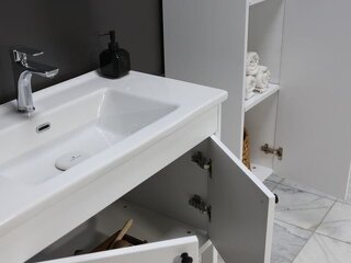 Nil Serisi Ayaklı Banyo Mobilyası (Boy Dolaplı Aynalı Set) - 3