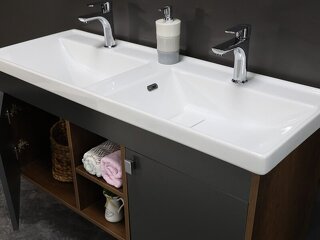 Sirius Serisi Çift Lavabolu Banyo Mobilyası (Aynalı Dolaplı Asma Set) - 3