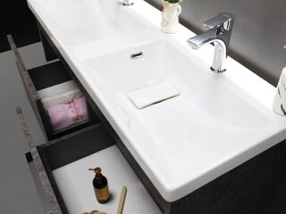 Yakut Serisi Çift Lavabolu Banyo Mobilyası (LED Aynalı Asma Set) - 3