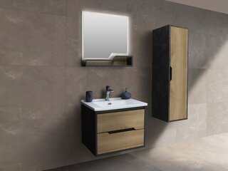 Simena Serisi LED Aynalı Banyo Mobilyası (Boy Dolaplı Set)