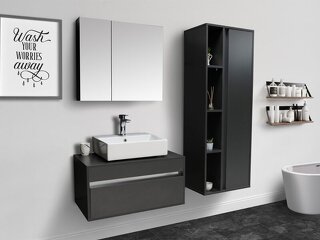 Kayra Serisi Çanak Lavabolu Banyo Mobilyası (Boy Dolaplı Set)