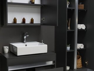 Kayra Serisi Çanak Lavabolu Banyo Mobilyası (Boy Dolaplı Set) - 3