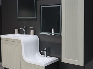Thalia Serisi Ayaklı Banyo Mobilyası (Boy Dolaplı  Aynalı Set) - 2