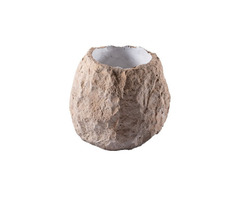 Gabro Doğal Kaya Dokulu Dekoratif Taş Saksı (PYZ-S3) - Merart Stone - 2
