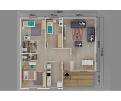 117 m² Tek Katlı 3+1 Prefabrik Ev | Anahtar Teslim Modern Prefabrik Villa - 3