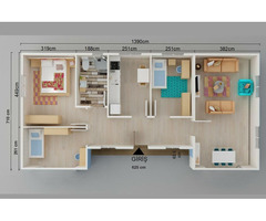 95 m² Tek Katlı 3+1 Prefabrik Ev | Anahtar Teslim Modern Prefabrik Villa - 3