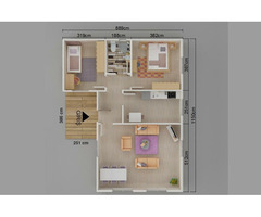 93 m² Tek Katlı 2+1 Prefabrik Ev | Anahtar Teslim Modern Prefabrik Villa - 2