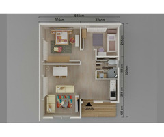 53 m² Tek Katlı 2+1 Prefabrik Ev | Ekonomik, Dayanıklı ve Anahtar Teslim Prefabrik Konut - 2
