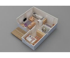 49 m² Tek Katlı 2+1 Prefabrik Ev | Ekonomik, Dayanıklı ve Anahtar Teslim Prefabrik Konut - 3